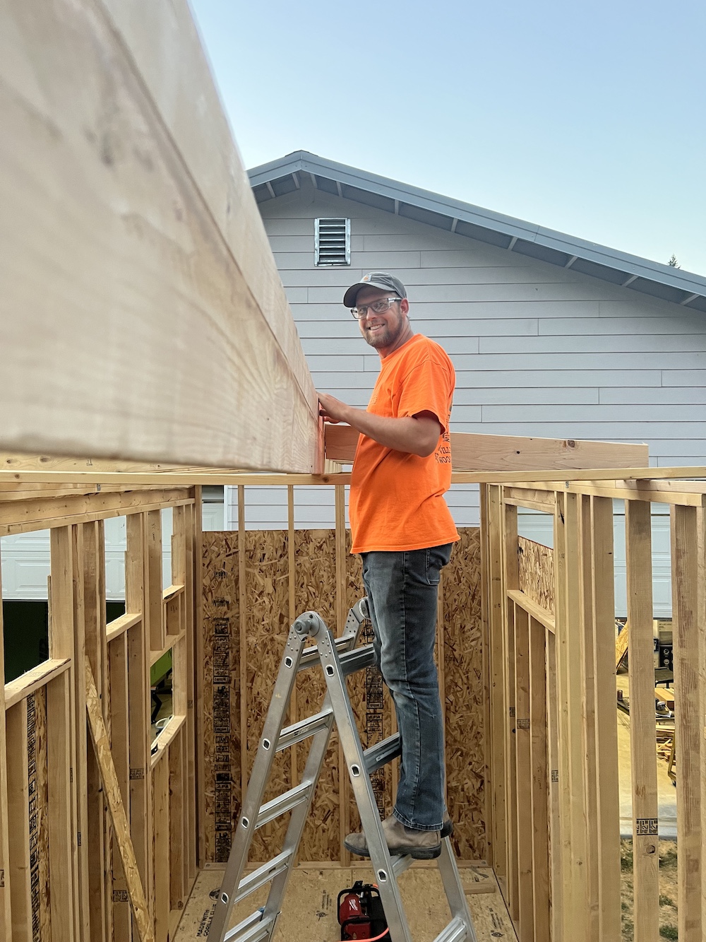 Eric working on framing